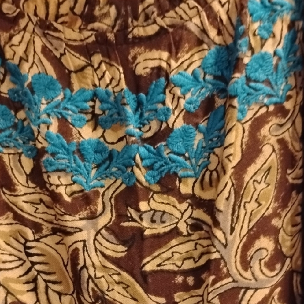 Natural Life Brown Jumpsuit with Blue Embroidery Size S. Adorable! 🥰 - Picture 10 of 12